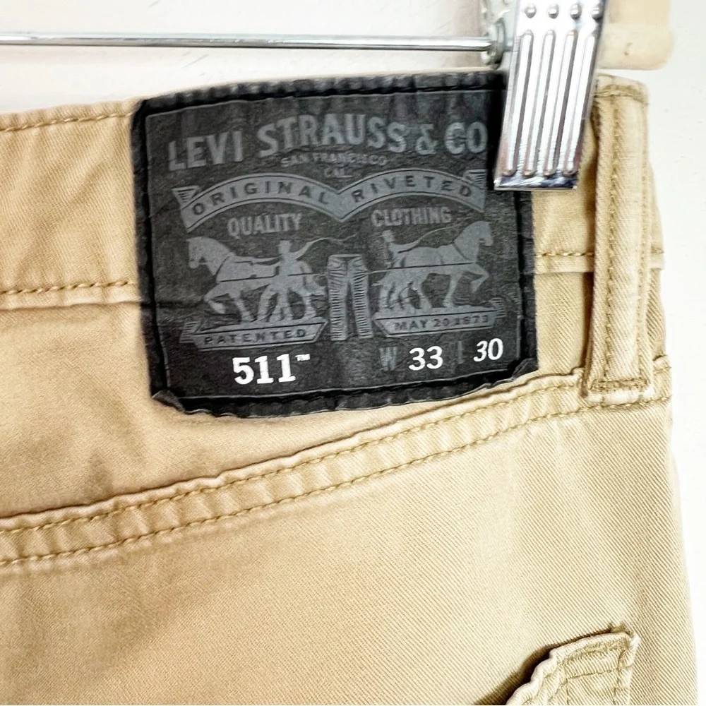LEVIS 511 TAN SLIM FIT STRAIGHT LEG MENS PANTS SZ 33x30